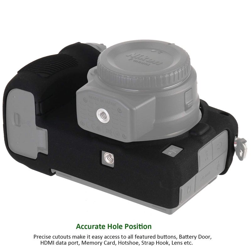 Easy Hood Camera Case Compatible with Nikon Z6 Z7 Z6 II Z7 II Digital Camera, Anti-Scratch Soft Silicone Rubber Housing Case Shell Protective Camera Cover Skin Protector (Black) - Image 5